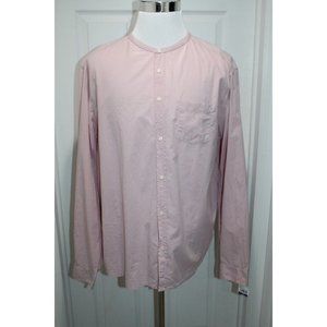 NWT Velvet Graham & Spencer Long Sleeve Collarless Button Up Pink Mens Shirt 2XL